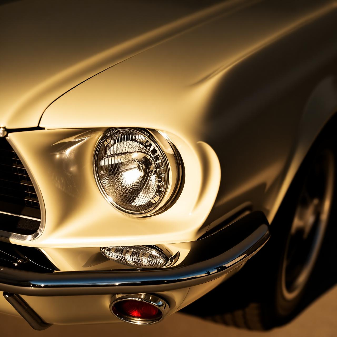 Classic mustang headlight detail
